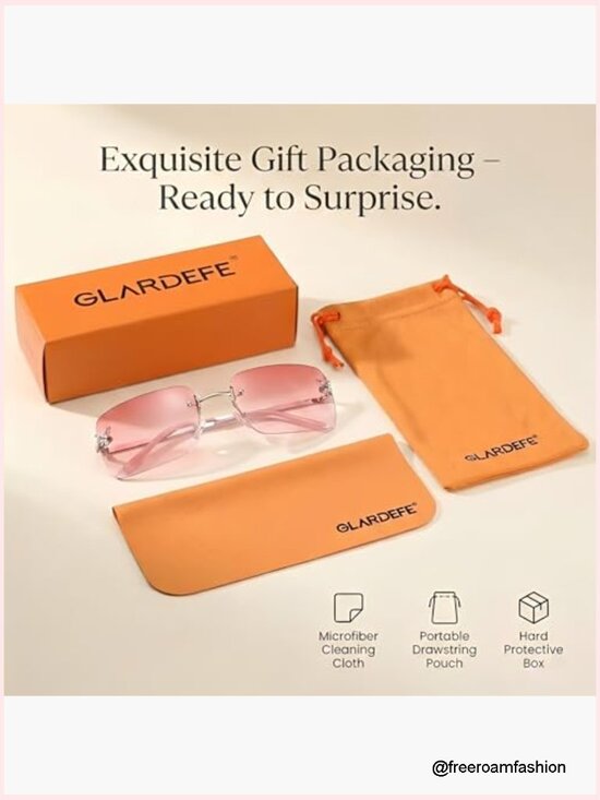 Y2K Rimless Square Sunglasses Trendy Retro UV400 Shades main image 5